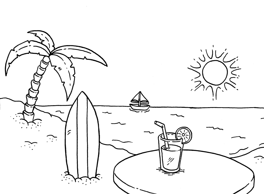 vacation theme coloring pages - photo #9